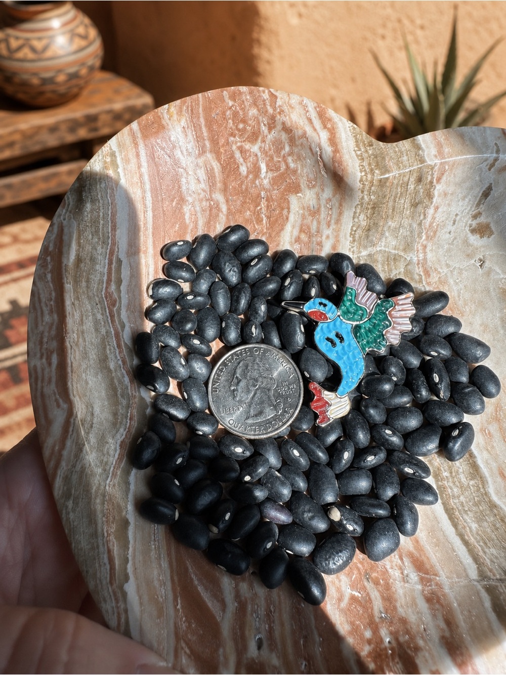 Zuni Handmade Hummingbird Pin Pendant 🦋 Signed